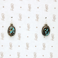 Vintage Dangle Earrings with Turquoise in Silver