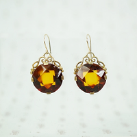 Glowing Faceted Baltic Amber Drop Earrings
