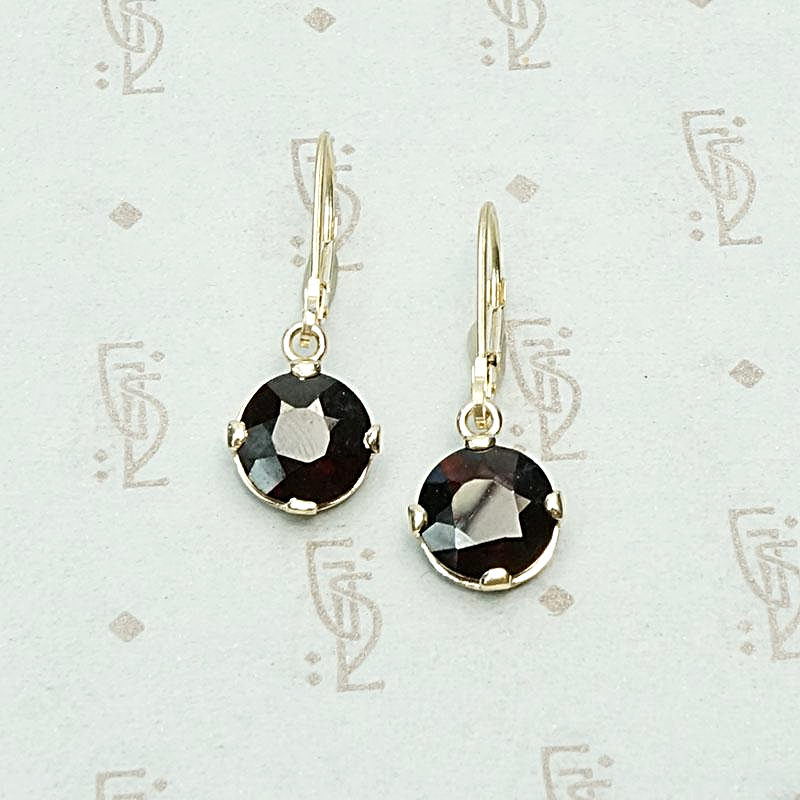 Blood Red Garnet Dangle Earrings