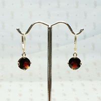 Blood Red Garnet Dangle Earrings