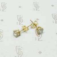 Vintage Old European Cut Diamonds in Gold Studs