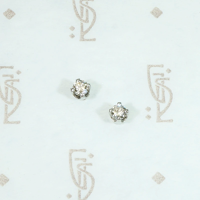 Sweet Little 1940s Diamond Studs in Platinum