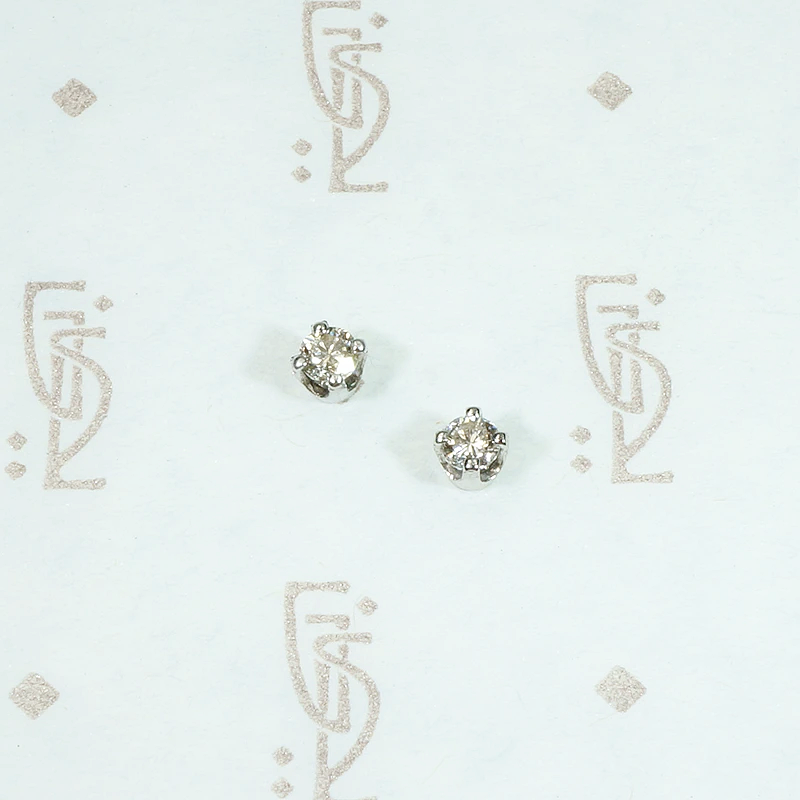 Sweet Little 1940s Diamond Studs in Platinum