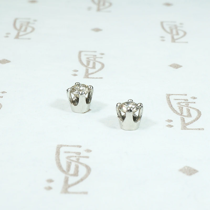 Sweet Little 1940s Diamond Studs in Platinum