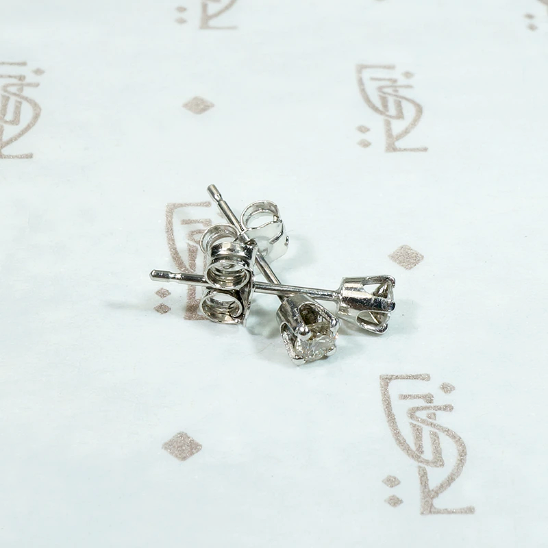 Sweet Little 1940s Diamond Studs in Platinum