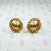 Incredible Signed Woodhull 18k Sun Disc Earrings
