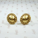 Incredible Signed Woodhull 18k Sun Disc Earrings