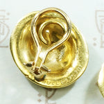 Incredible Signed Woodhull 18k Sun Disc Earrings