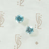 Brilliant Natural Blue Zircon Stud Earrings 