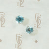 Brilliant Natural Blue Zircon Stud Earrings 