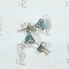 Brilliant Natural Blue Zircon Stud Earrings 