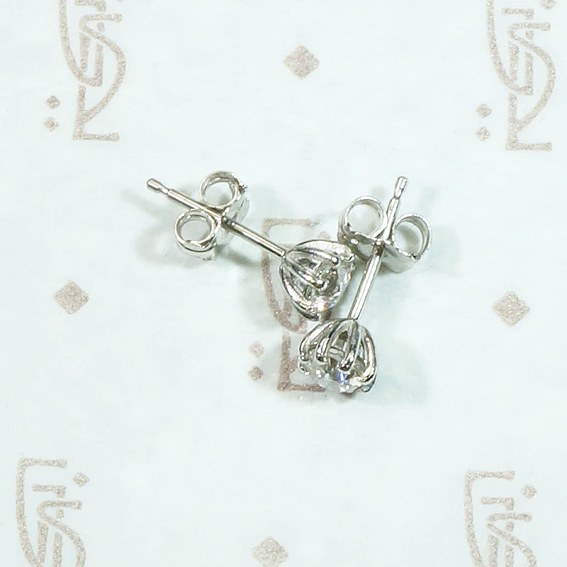 Glorious Antique Diamonds in Platinum Stud Earrings