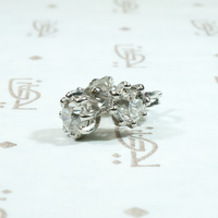 Glorious Antique Diamonds in Platinum Stud Earrings