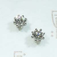 Glorious Antique Diamonds in Platinum Stud Earrings