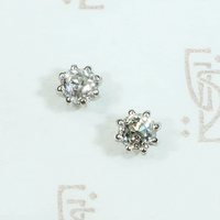 Glorious Antique Diamonds in Platinum Stud Earrings