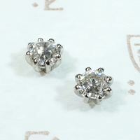 Glorious Antique Diamonds in Platinum Stud Earrings
