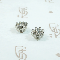 Glorious Antique Diamonds in Platinum Stud Earrings