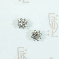 Glorious Antique Diamonds in Platinum Stud Earrings
