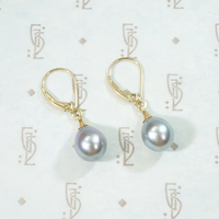 Peacock Hued Black Pearl & Gold Earrings