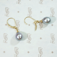 Peacock Hued Black Pearl & Gold Earrings