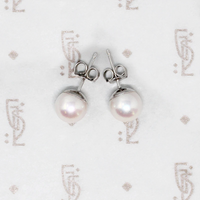 Vintage 7.5mm Cultured Pearl Studs in White Gold