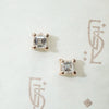 Striking Carre Diamond Stud Earrings in Rose Gold