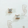 Striking Carre Diamond Stud Earrings in Rose Gold