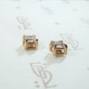 Striking Carre Diamond Stud Earrings in Rose Gold