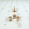 Striking Carre Diamond Stud Earrings in Rose Gold