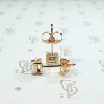 Striking Carre Diamond Stud Earrings in Rose Gold