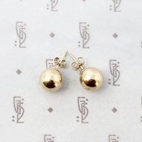 Glowing Gold 9mm Ball Stud Earrings