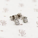 Sparkling Little Oval Cut Diamond Stud Earrings