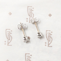 Sparkling Little Oval Cut Diamond Stud Earrings