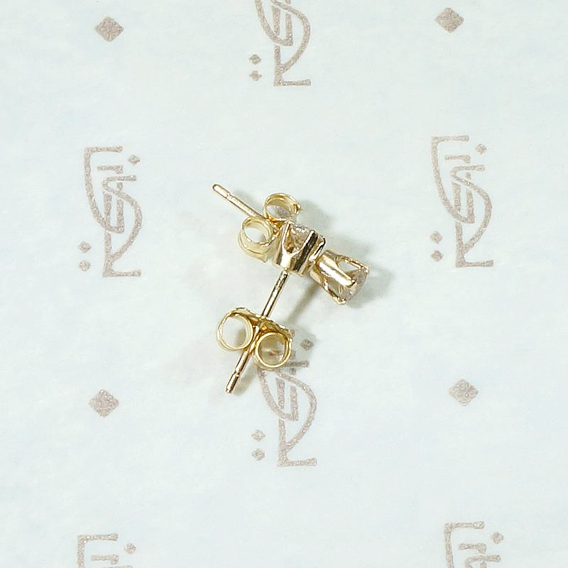 Tiny Stud Earrings with Vintage Champagne Diamonds
