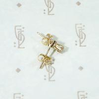 Tiny Stud Earrings with Vintage Champagne Diamonds