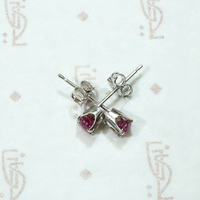 Vivid Vintage Ruby Studs in Platinum