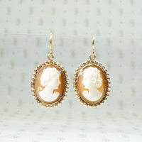 Romantic Victorian Revival Cameo Earrings