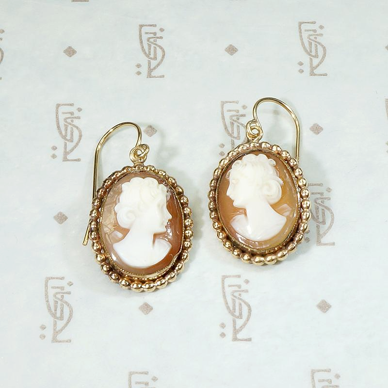 Romantic Victorian Revival Cameo Earrings