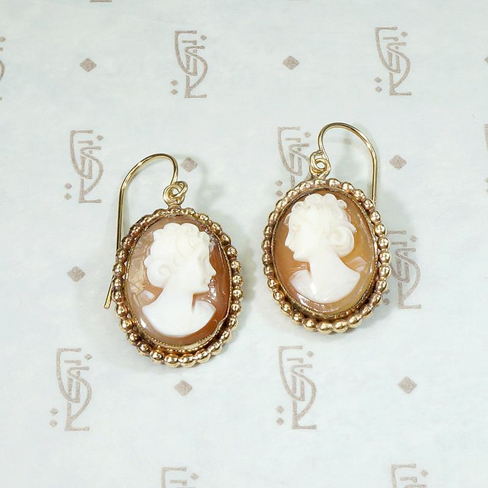 Romantic Victorian Revival Cameo Earrings