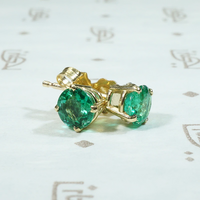 Vibrant Vintage Emerald Stud Earrings