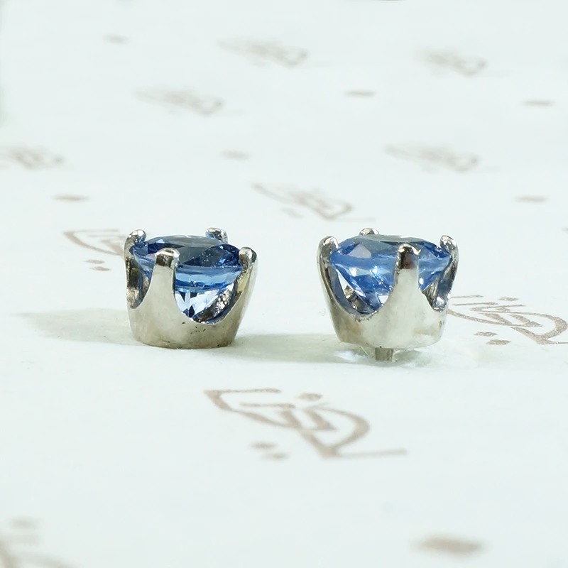 Serene Cornflower Blue Sapphire Studs in Platinum
