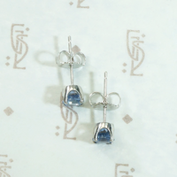 Serene Cornflower Blue Sapphire Studs in Platinum