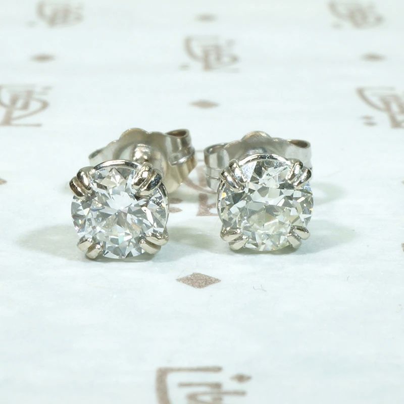 Old Cut Diamond Stud Earrings