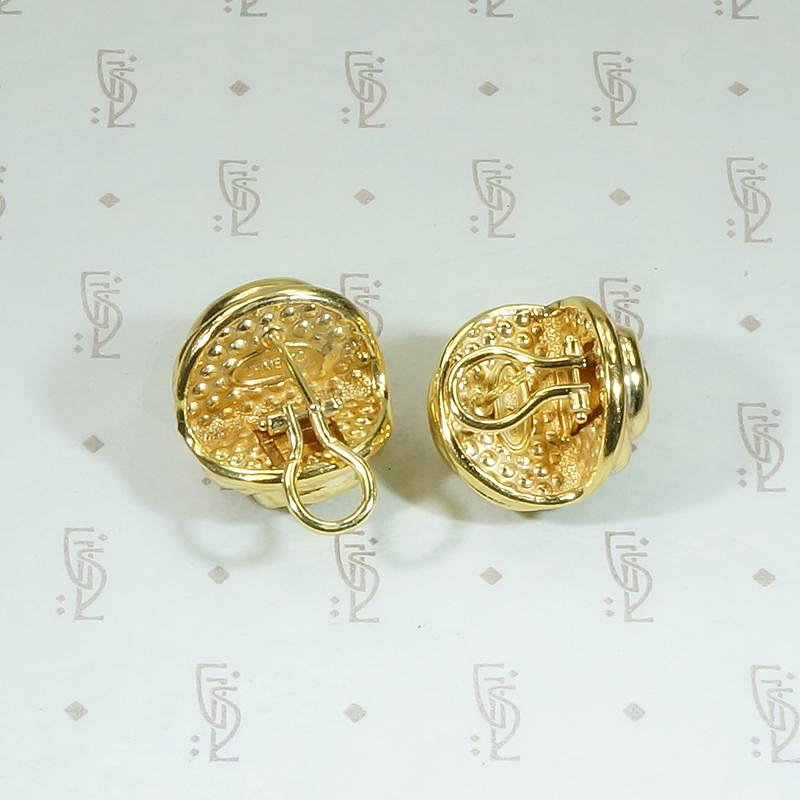 vintage 18k gold chimento shell earrings