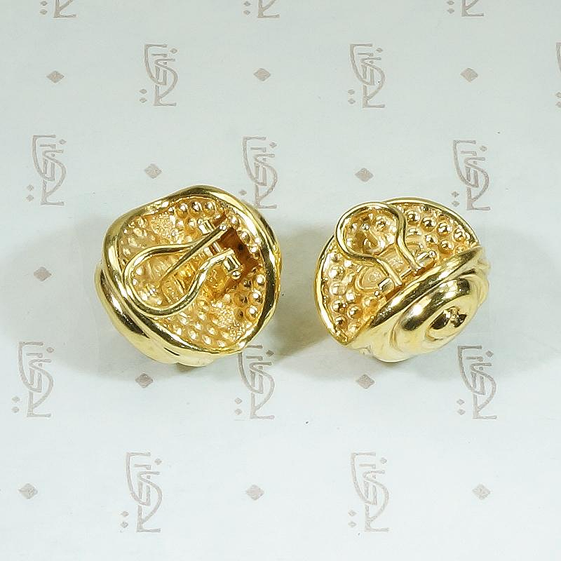 vintage 18k gold chimento shell earrings