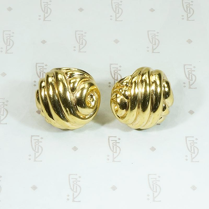 vintage 18k gold chimento shell earrings