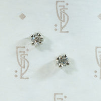 Vintage Diamond Recycled White Gold Studs