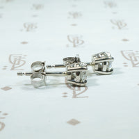 Vintage Diamond Recycled White Gold Studs