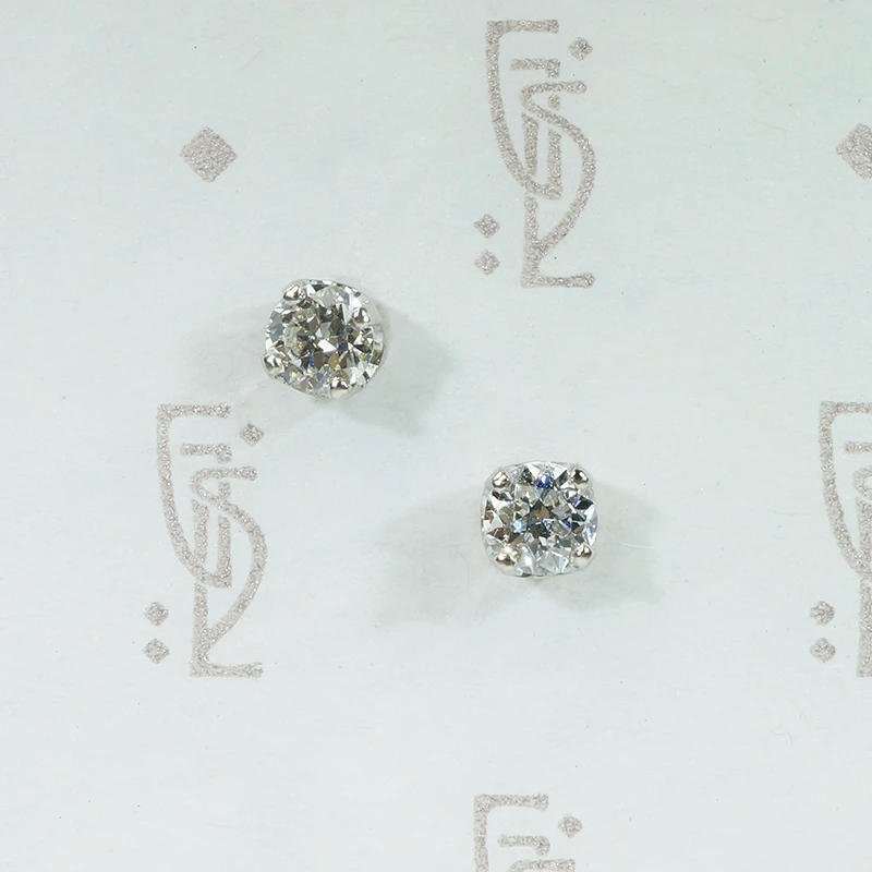 Old European Cut Diamond Stud Earrings