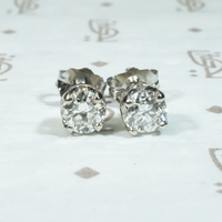 Old European Cut Diamond Stud Earrings